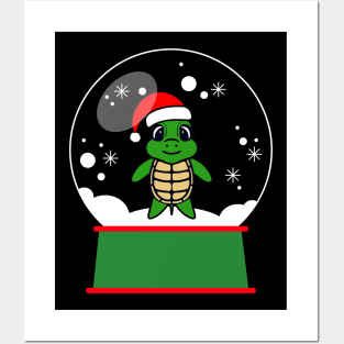 CHRISTMAS Turtle Snowglobe Posters and Art